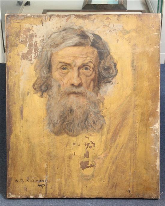 William Blake Richmond (1842-1921) Study of a bearded man 24 x 20in., unframed